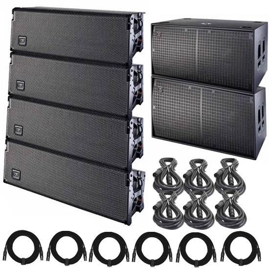 (4) DAS Event 210A Dual 10" Powered Line Array Speakers with Dual 18" Powered Subwoofers Package