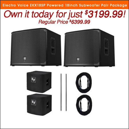 Electro Voice EKX18SP Powered 18inch Subwoofer Pair Package 