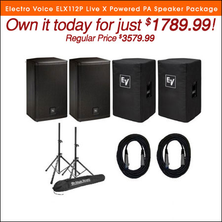 Electro Voice ELX112P Live X Powered PA Speaker Package 