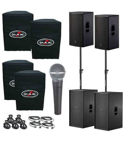 DAS Action 15A 15inch Powered Speakers & Dual 18inch Subwoofers Package