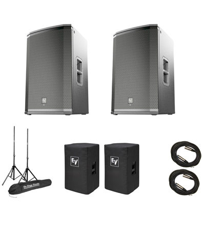 Electro-Voice ETX-15P 2-Way Powered Loudspeaker, Pair, with Speaker Pack