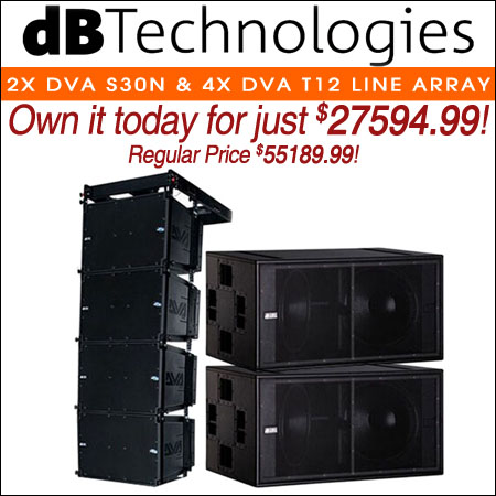  2x DB Technologies DVA S30N Dual 18" Subwoofer & 4x DVA T12 3-Way Active Line Array 