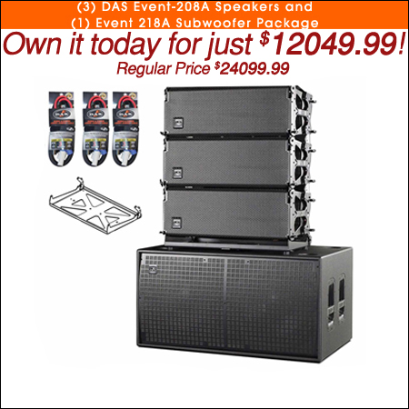 (3) DAS Event-208A Speakers and (1) Event 218A Subwoofer Package 