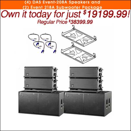 (4) DAS Event-208A Speakers and (2) Event 218A Subwoofer Package