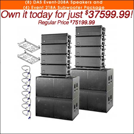 (8) DAS Event-208A Speakers and (4) Event 218A Subwoofer Package 