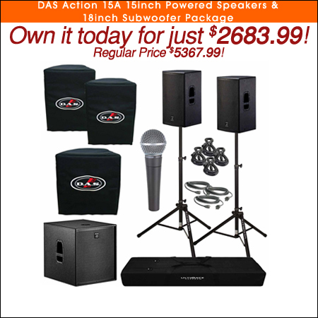 DAS Action 15A 15inch Powered Speakers & 18inch Subwoofer Package 