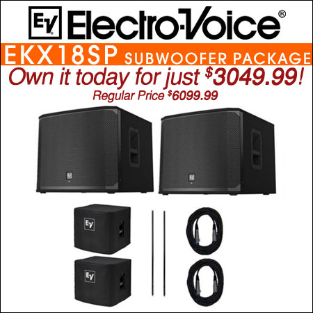 Electro Voice EKX18SP Powered 18inch Subwoofer Pair Package