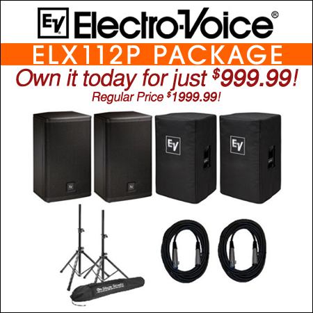Electro Voice ELX112P Live X Powered PA Speaker Package