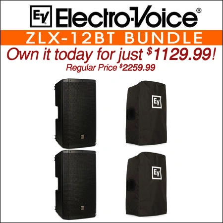 Electro Voice ZLX-12BT Powered Speaker Pair with Covers - Bundle