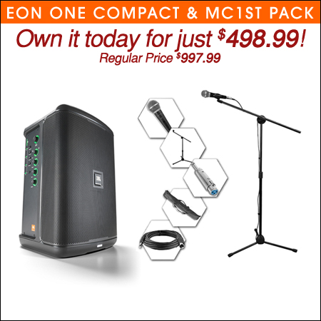 JBL Eon One Compact and Technical Pro MC1ST Package