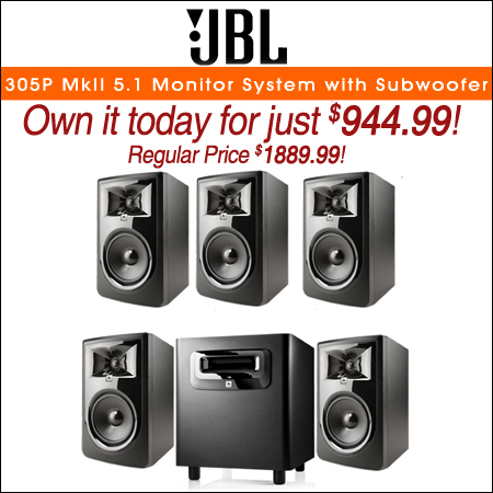 JBL 305P MkII 5 inch Powered 5.1 Monitor System with Subwoofer