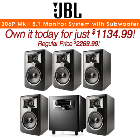 JBL 306P MkII 6 inch Powered 5.1 Monitor System with Subwoofer