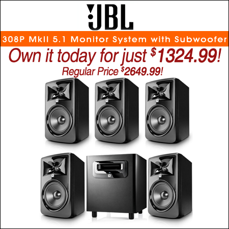 JBL 308P MkII 8 inch Powered 5.1 Monitor System with Subwoofer