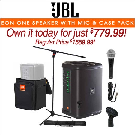  JBL Eon One Compact PA Bluetooth Monitor Speaker w Built In Mixer, Mic & Case 