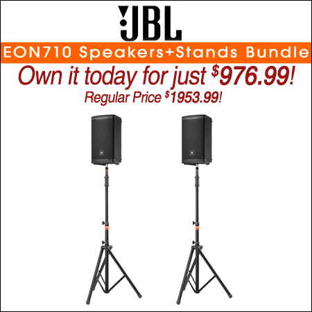 JBL EON710 Speakers+Stands Bundle
