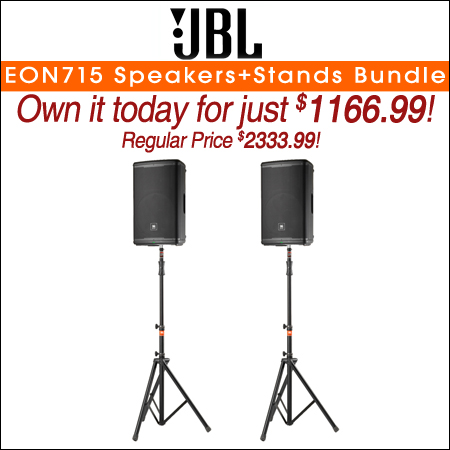 JBL EON715 Speakers+Stands Bundle