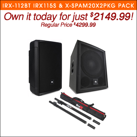 JBL IRX-112BT IRX115S and X-SPAM20X2PKG Pack