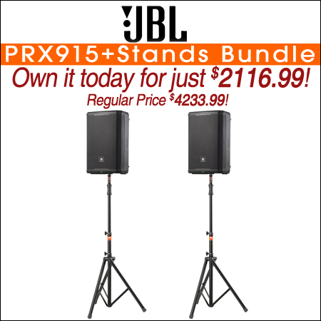 JBL PRX915+Stands Bundle