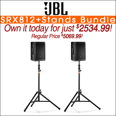 JBL SRX812+Stands Bundle