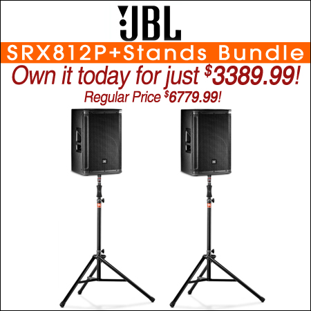 JBL SRX812P+Stands Bundle