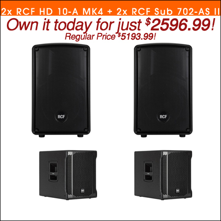 RCF 2x RCF HD 10-A MK4 + 2x RCF Sub 702-AS II 