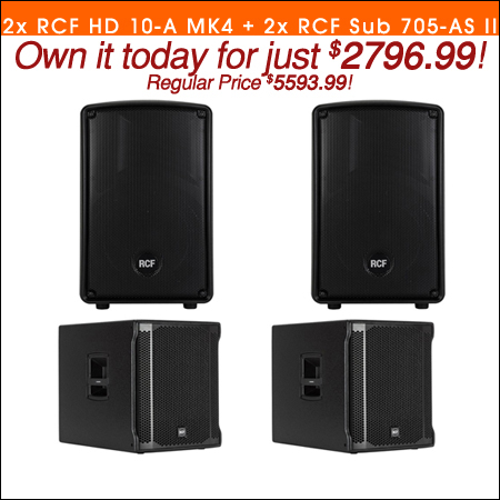 RCF 2x RCF HD 10-A MK4 + 2x RCF Sub 705-AS II 