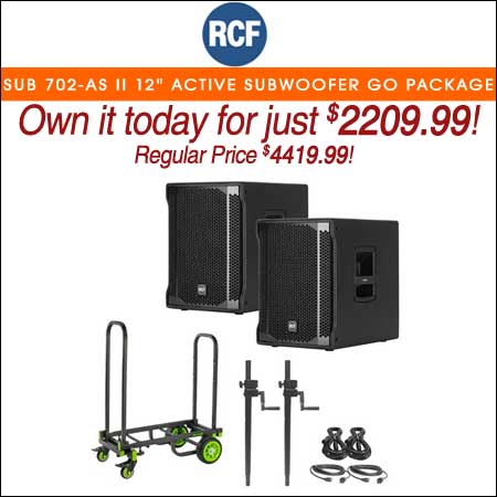 RCF SUB 702-AS II 12" Active Subwoofer Go Package