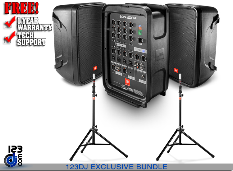 JBL EON208P+Stands Bundle