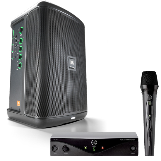 JBL EON ONE Compact+AKG Perception Wireless Vocal Set Bundle