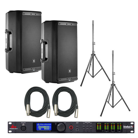 JBL EON612 Speakers & dbx DriveRack PA2 Bundle