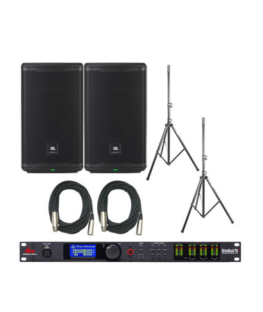 JBL EON710 Speakers and dbx DriveRack PA2 Bundle