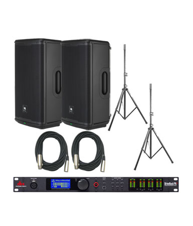 JBL EON712 Speakers & dbx DriveRack PA2 Bundle