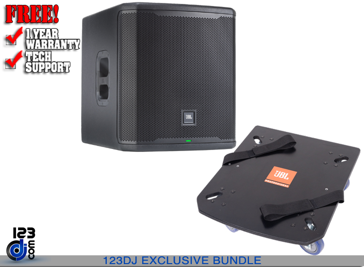 JBL PRX915XLF+Caster Board Bundle