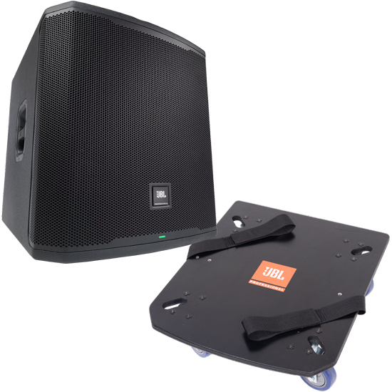 JBL PRX918XLF+Caster Board Bundle