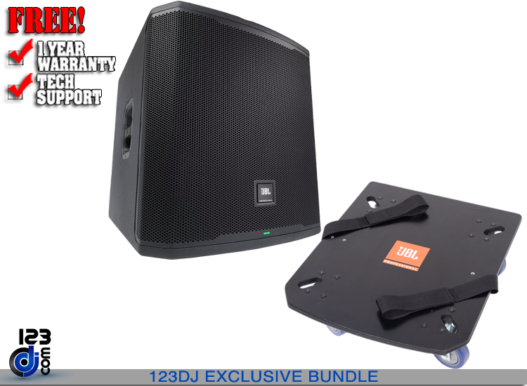 JBL PRX918XLF+Caster Board Bundle