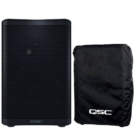 QSC CP12 12" Powered Speaker with Outdoor Cover Bundle