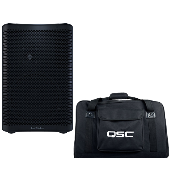 QSC CP12 12" Powered Speaker with Tote Bundle