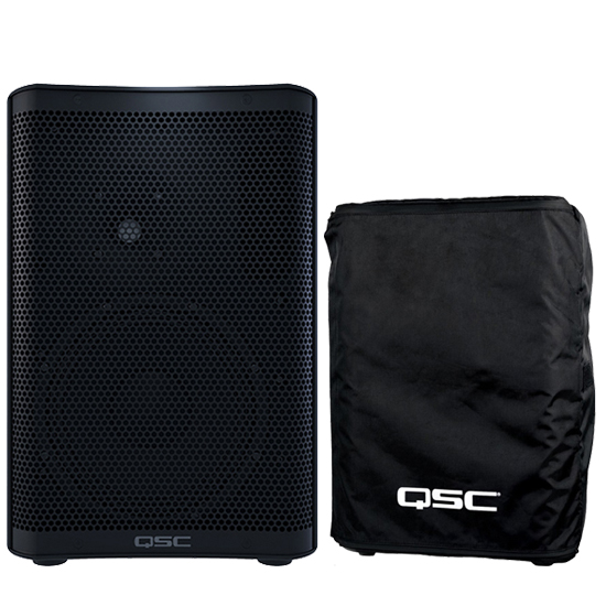 QSC CP8 8" Powered Speaker with Outdoor Cover Bundle