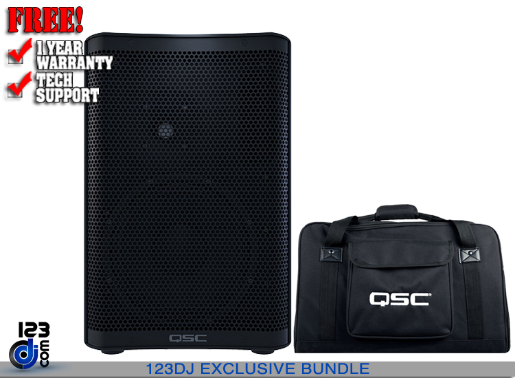 QSC CP8 8" Powered Speaker with Tote Bundle