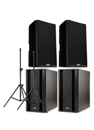 QSC K12-2 Powered Speaker Dual Sub Package