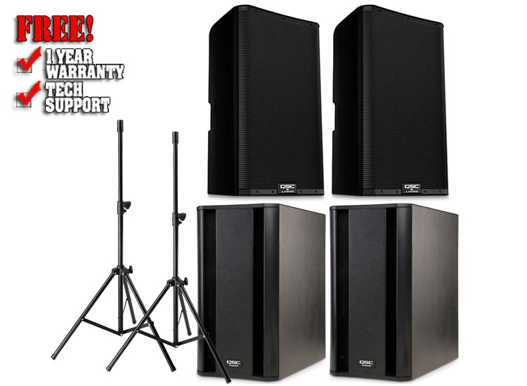 QSC K12-2 Powered Speaker Dual Sub Package