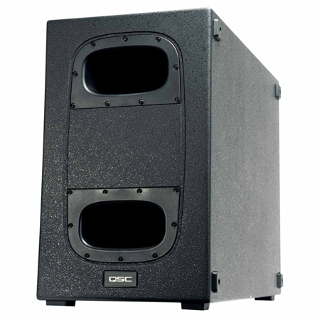 QSC KS212C Powered Dual 12-inch Cardioid Subwoofers with Covers and Poles Duo Package