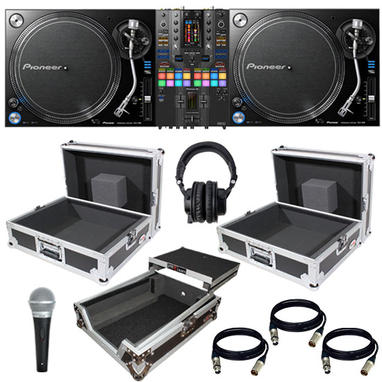 (2) Pioneer DJ PLX1000 Turntable, Pioneer DJ DJM-S11 SE Mixer, (2) ProX T-TT, ProX XS-M12LT, Tascam TH07, (3) XLR Cables, PG-48 Mic Bundle