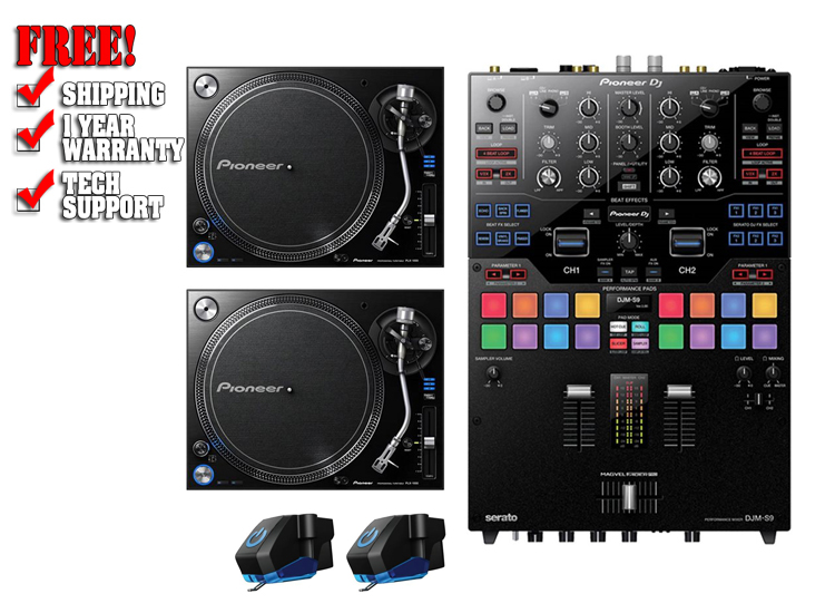 Pioneer DJM-S9 Mixer with (2) PLX1000 Turntables & Stanton 750 Cartridges