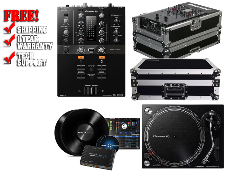 Pioneer DJM-250MK2 Mixer with PLX-500K Turntable & Pioneer DS1