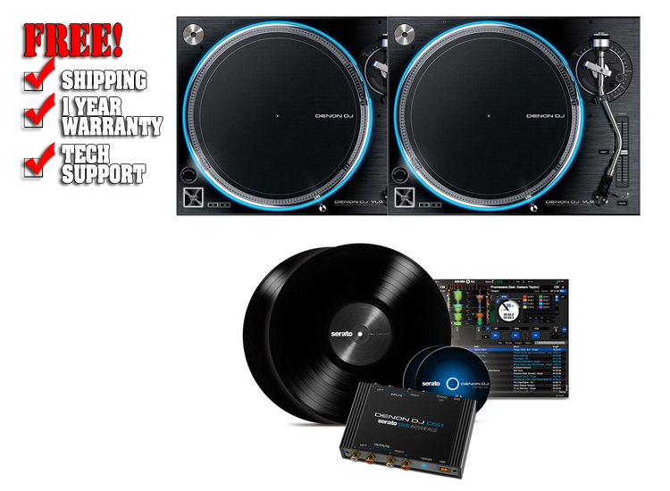 Denon VL12 Prime Turntables w/ DS1 Serato DJ DVS