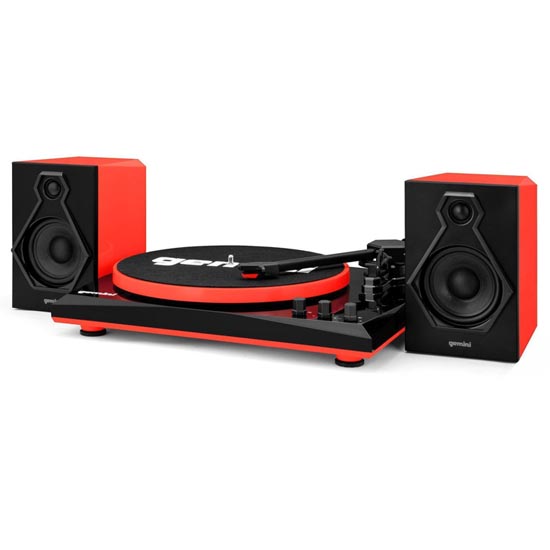 Gemini TT-900 Stereo Turntable System Black/Red