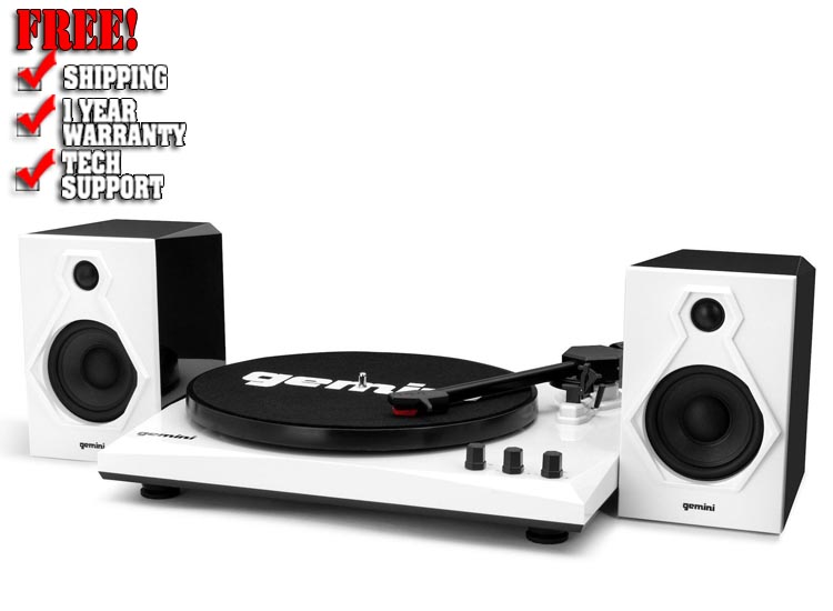 Gemini TT-900 Stereo Turntable System Black/White