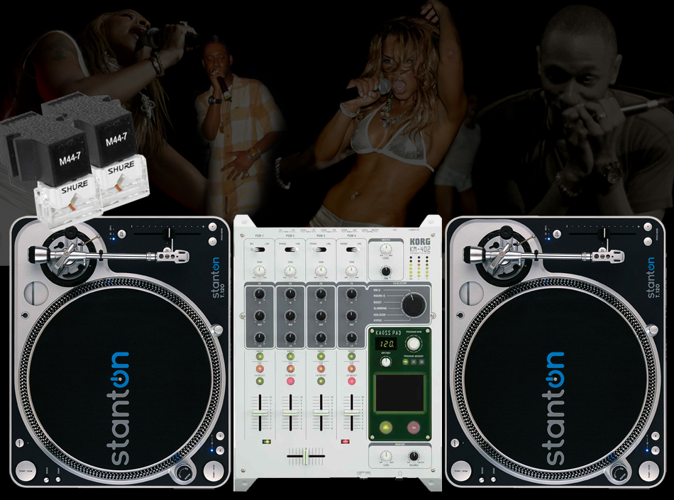 Hip Hop Setup with Beat Effects DJ Turntables DJ LED Lights