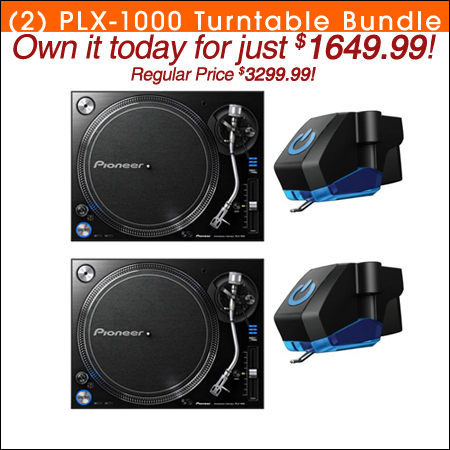 Pioneer (2) PLX-1000 Turntable Bundle